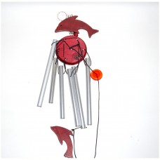 Clopoteti de vant 6 tuburi metalici simbol delfin 50x20x1cm